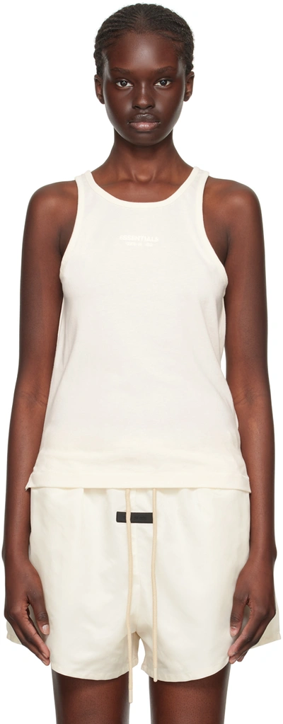 Essentials Off-white Bonded Tank Top In Cloud Dancer