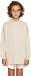ESSENTIALS KIDS TAUPE BONDED LONG SLEEVE T-SHIRT