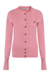 Vivienne Westwood Bea Cardigan Wool Bubblegum Xs Women In Dusky Pink