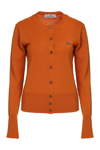 Vivienne Westwood Orb Embroidered Buttoned Cardigan In Orange