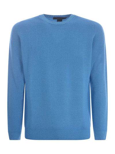 Jeordie's Sweater Jeordies In Merino Wool In Turquoise