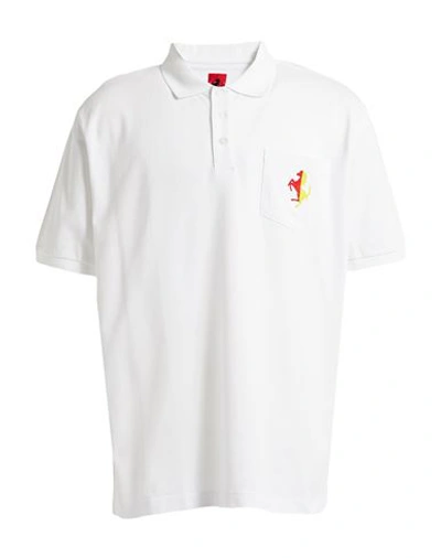 Ferrari Man Polo Shirt White Size 3xl Cotton