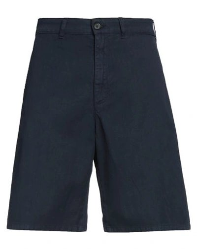 Department 5 Man Shorts & Bermuda Shorts Midnight Blue Size 33 Cotton, Linen