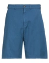 Department 5 Man Shorts & Bermuda Shorts Blue Size 33 Cotton, Linen