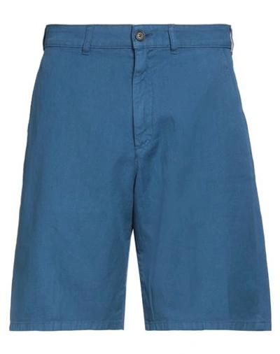 Department 5 Man Shorts & Bermuda Shorts Blue Size 32 Cotton, Linen