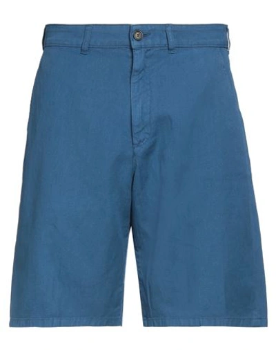 Department 5 Man Shorts & Bermuda Shorts Blue Size 33 Cotton, Linen