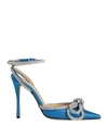 Mach & Mach Woman Pumps Azure Size 6 Textile Fibers In Blue