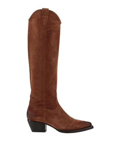 Billi Bi Copenhagen Woman Knee Boots Tan Size 7 Soft Leather In Brown