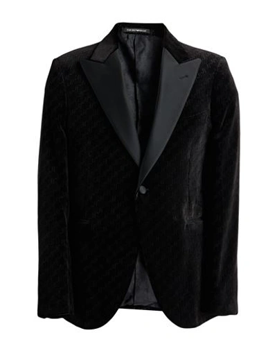 Emporio Armani Man Suit Jacket Black Size 42 Polyester