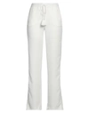 Ermanno Firenze Woman Pants White Size 2 Polyester, Cotton, Viscose In White