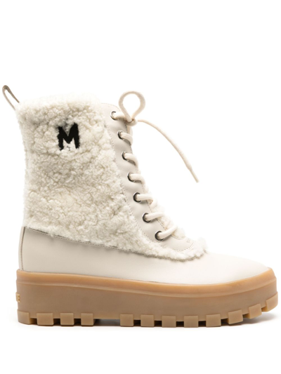 Mackage Hero Shearling-lined Boots In White