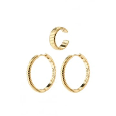 Pilgrim Xena Hoops And Cuff In Gold