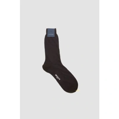 Bresciani Wool Blend Short Socks Caffe/royal