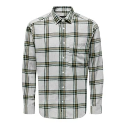 Only & Sons Life Check Shirt In Grey