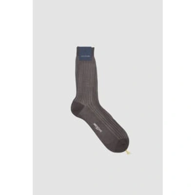 Bresciani Cotton Short Socks Anthracite/ice