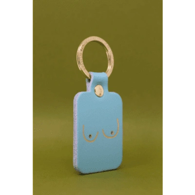 Ark Colour Design Cheeky Boobs Key Ring Fob : Turquoise In Blue