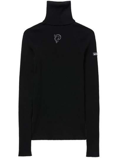 Pucci Logo-appliqué Wool Sweater - Women's - Virgin Wool/polyester In Black