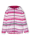 Missoni Zigzag-pattern Hooded Jacket In Pink