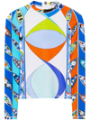 Pucci Abstract-print Long-sleeved Top In Blue