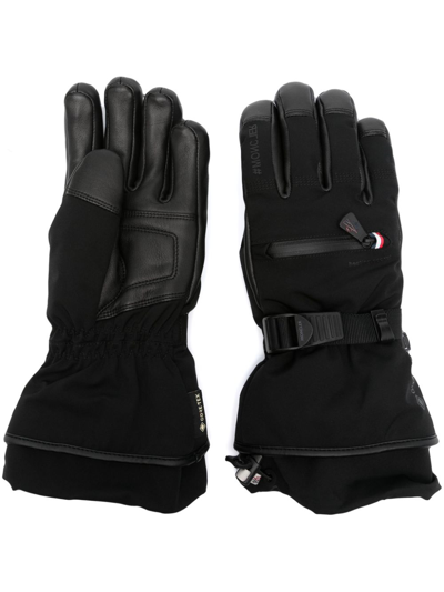 Moncler Padded Zip-pocket Gloves In Black