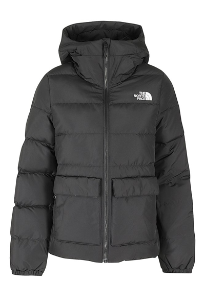 The North Face Logo Detailed Hooded Padded Jacket In Black