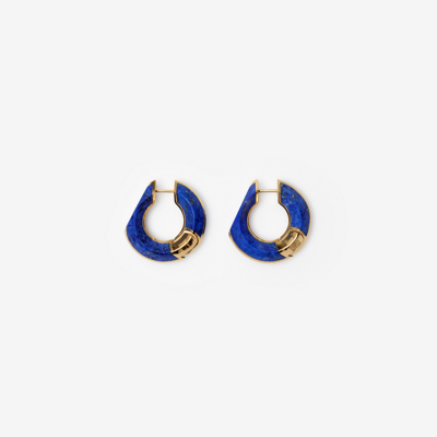 Burberry Lapis Lazuli Hoop Earrings In Gold/blue