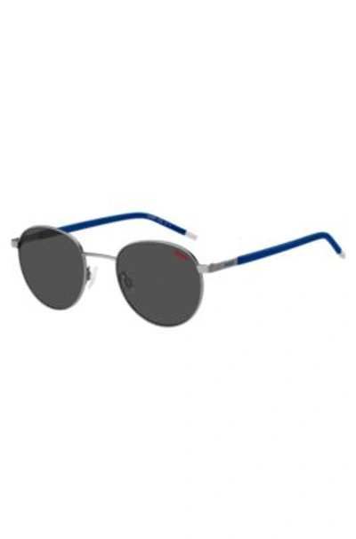 Hugo Round Sunglasses With Blue Temples Men's Eyewear In Assorted-pre-pack