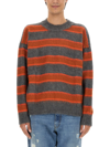 Amish Striped Crewneck Jumper In Multicolour