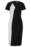 Hugo Boss Slim-fit Dress With V Neckline In Black