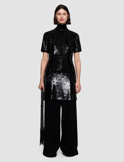 Joseph Sequin-embellished Roll Neck Dress In Black