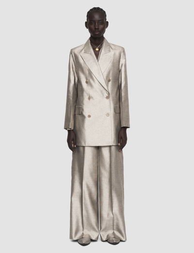 Joseph Chapone Metallic Double-breasted Coat In Metallic Spark