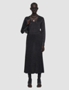 Joseph Ribbed-kit Lurex Midi Skirt In Black