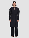 Joseph Womens Black Danville Drape-sleeve Silk-crepe Knee-length Dress In Black