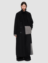 Joseph Reversible Double Face Colour Block Merton Coat In Black/grey