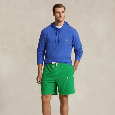 Polo Ralph Lauren 5.75-inch Traveler Classic Swim Trunk Man Swim Trunks Green Size Xxl Recycled Poly In Preppy Green