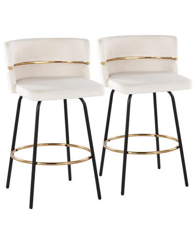 Lumisource Set Of 2 Cinch Claire 26 Fixed-height Counter Stool In Black