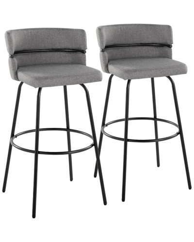 Lumisource Set Of 2 Cinch Claire 30 Fixed-height Barstool In Black