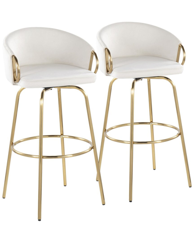 Lumisource Set Of 2 Claire 30 Fixed-height Barstool In Gold
