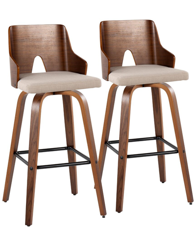 Lumisource Set Of 2 Ariana 30 Fixed-height Barstool In Brown