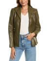 Cole Haan Leather Zip Front Jacket