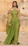 GEORGES HOBEIKA EMBROIDERED LACE MAXI DRESS