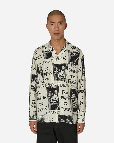 Wacko Maria Dead Kennedys Hawaiian Longsleeve Shirt (type-2) In White