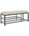 Safavieh Milligan Open Shelf Bench With Cushion In White