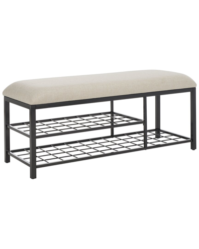 Safavieh Milligan Open Shelf Bench With Cushion In White