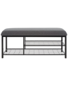 Safavieh Milligan Open Shelf Bench With Cushion In Grey