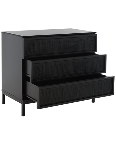 Safavieh Zadie 3-drawer Rattan Chest In Black