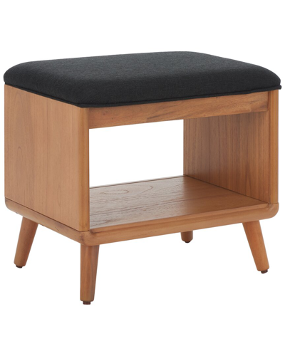 Safavieh Solo Open Shelf Bench With Cushion In Black