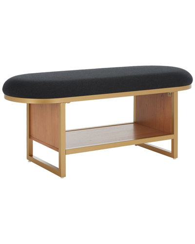 Safavieh Iona Open Shelf Bench With Cushion In Black