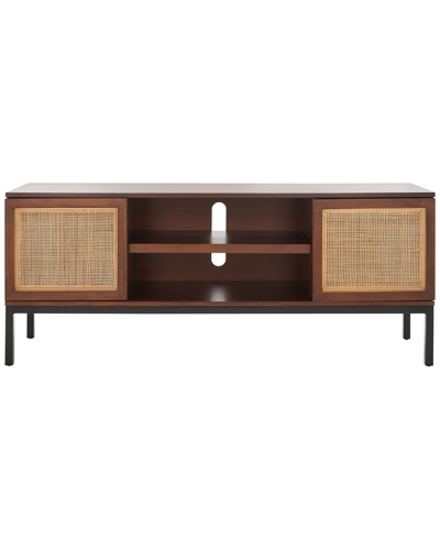 Safavieh Zadie 2-shelf Rattan Med Stand In Brown