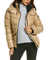 Mackage Madalyn Lustrous Light Down Jacket With Hood In Brown